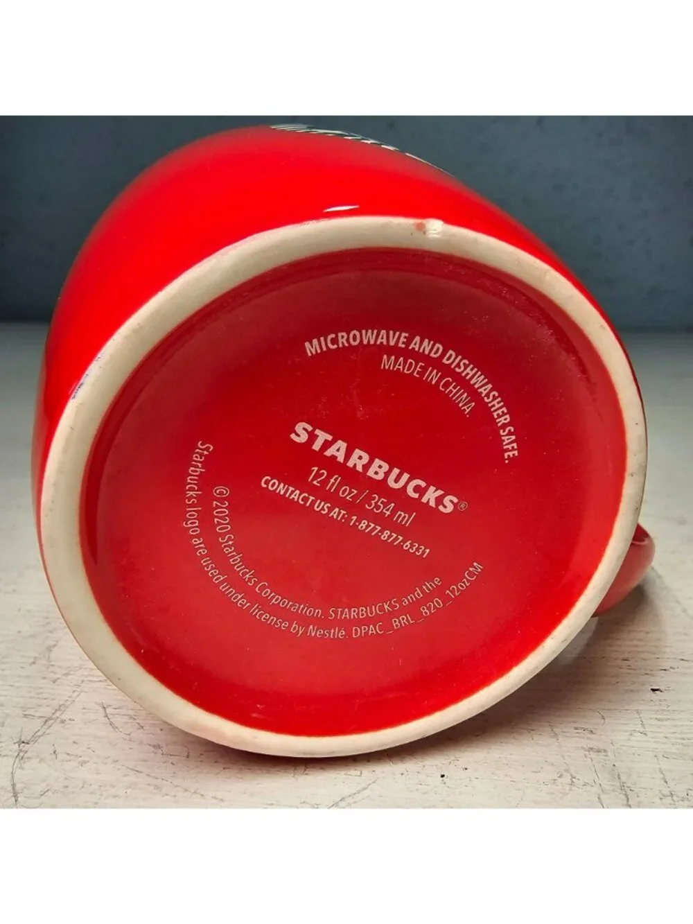 Starbucks Red Ceramic 12oz Coffee Mug Tea Cup Microwave & Dishwasher Safe